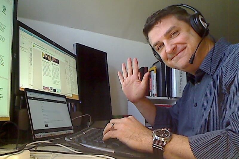 Paul teaching remotely